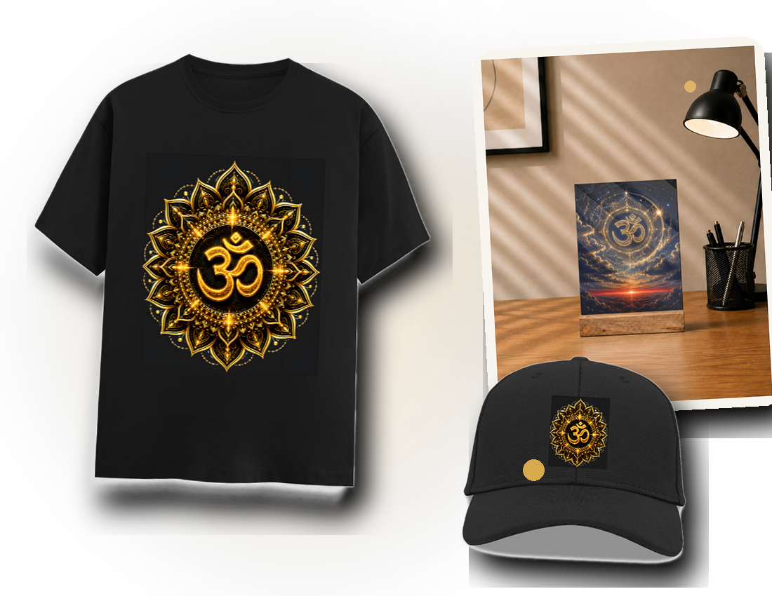 VistoPrints T-shirt, wall art and cap collection